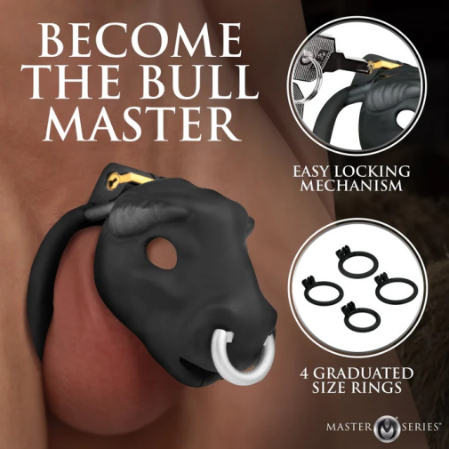 Master Series - Bull Chastity Cage - Black photo