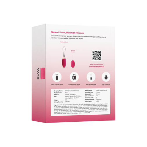 SVAKOM - Elva Remote Control Egg Vibrator - Plum Red photo