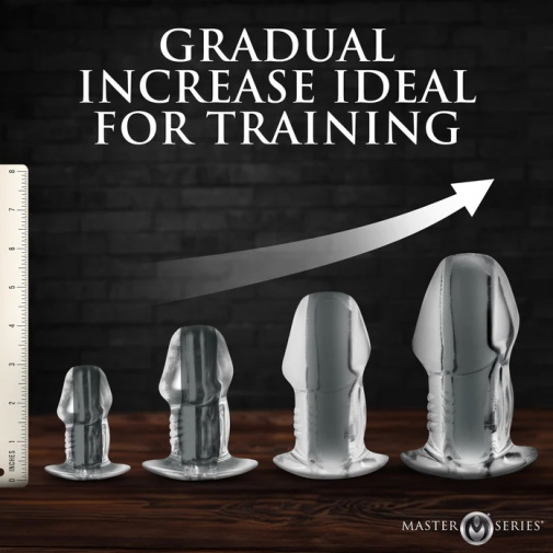 Master Series - Dicked Hollow Plug XL - Clear photo