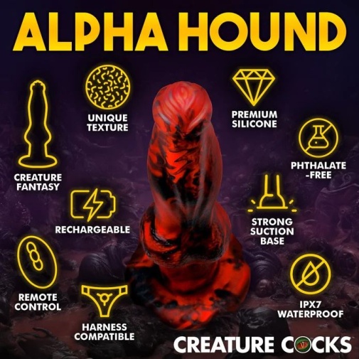 Creature Cocks - Hell Wolf 地獄狼抽插式仿真陽具 - 紅色 照片