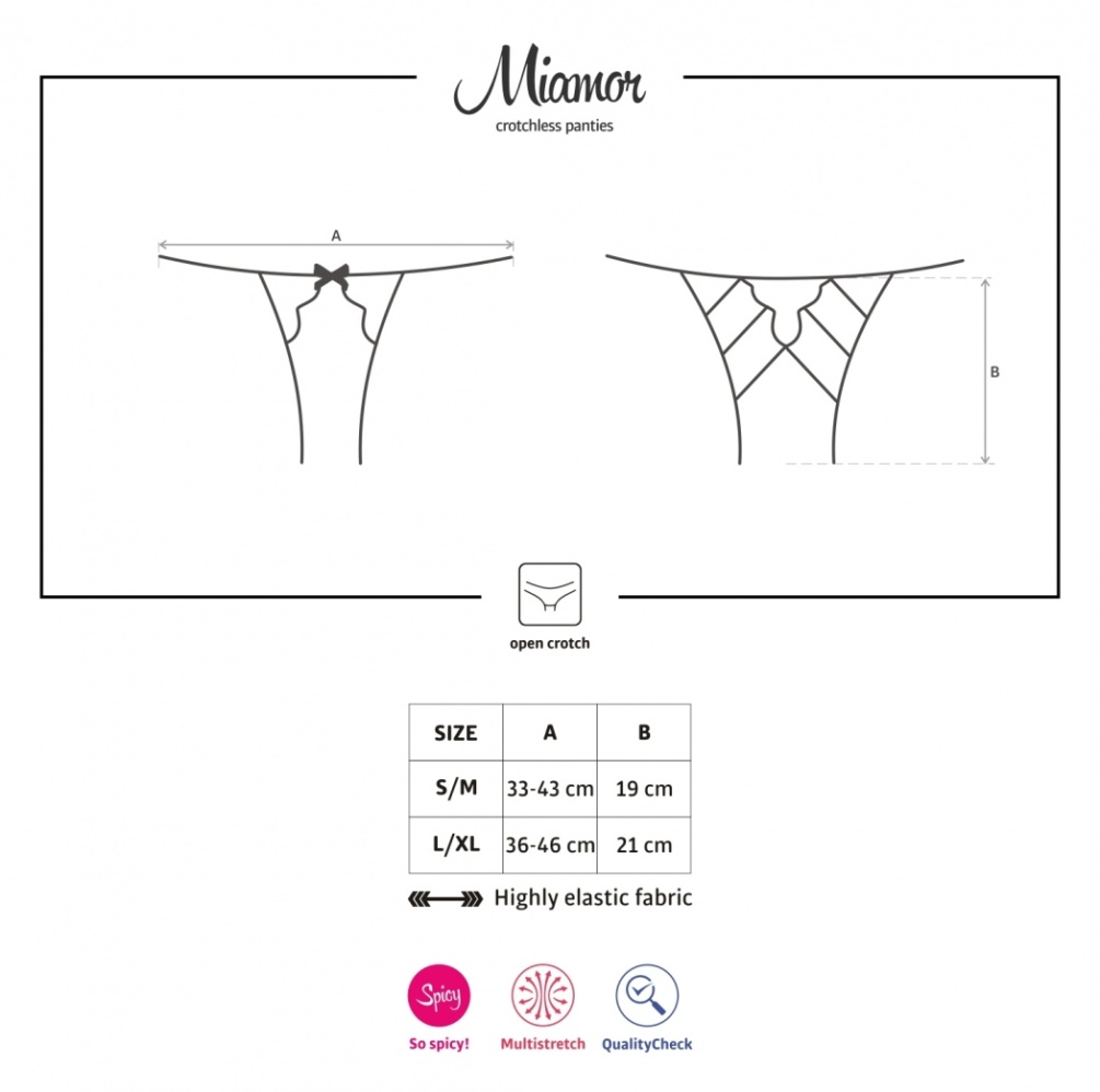 Start the game… with these incredibly great panties! Let the... Obsessive - Miamor Crotchless Panties - Black - S/M photo-12