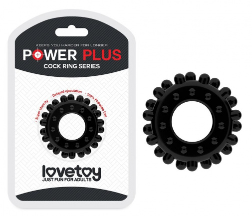 Lovetoy - Power Plus 陰莖環 4cm - 黑色 照片