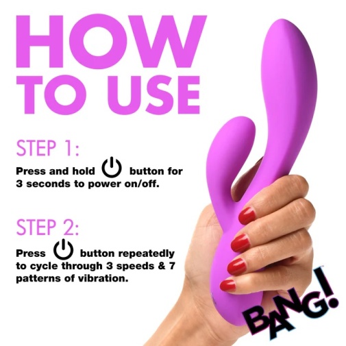 Bang! - 10X Flexible Rabbit Vibrator - Purple photo