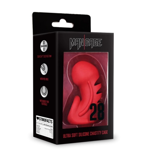 ManCage - Soft Silicone Chastity Cage #26 - Red photo