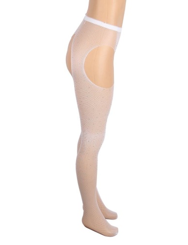 Ohyeah - Rhinestone Pantyhose - White - XL 照片