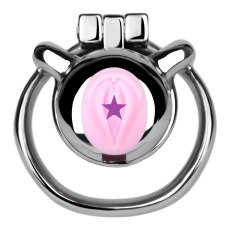 FAAK - Metal Pig Chastity Cage w Catheter - Black photo