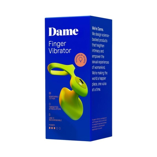 Dame - Fin 2.0 Finger Vibrator - Citrus photo