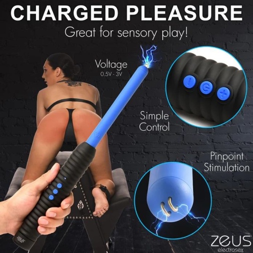 Zeus Electrosex - Shock Rod E-Stim Wand - Blue 照片