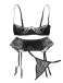 Ohyeah - Open Bra Set w Garter Panty - Black - 5XL photo-6