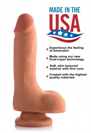 USA Cocks - 7″ 雙層像真質感假陽具 - 肉色 照片