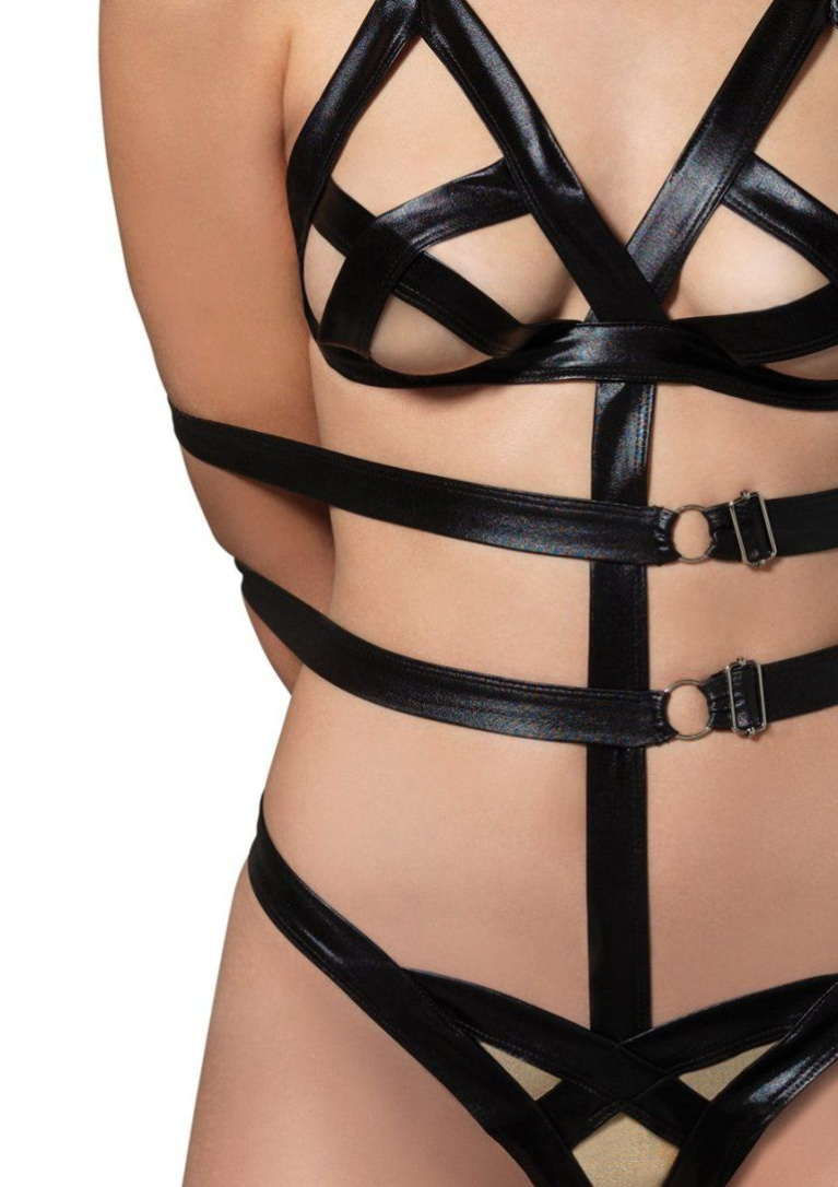 Leg Avenue - G-string Teddy w Restraint - Black photo