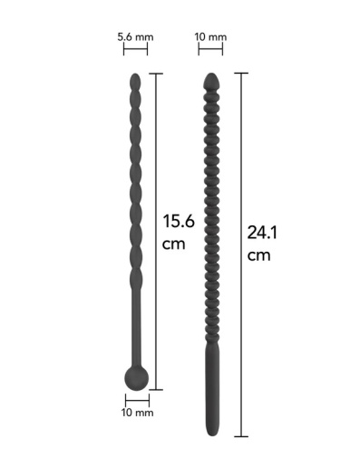 Hidden Desire - Ribbed Penis Dilator Set - Black 照片