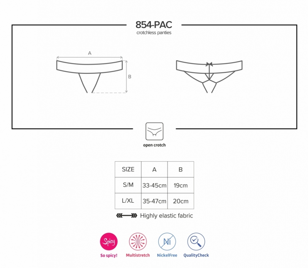 How does it work? When you open the box and look inside… you... Obsessive - 854-PAC-1 Crotchless Panties - Black - S/M photo-9
