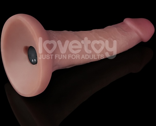 Lovetoy - 6'' 双层柔软震动假阳具 - 肉色 照片
