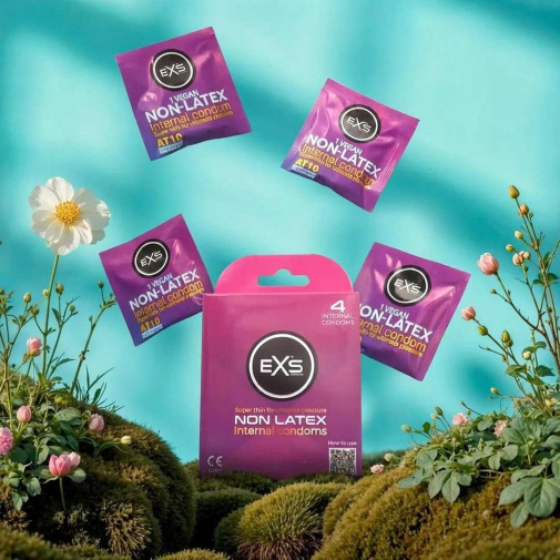 EXS - Vegan Non-Latex Internal Condoms 4's Pack photo