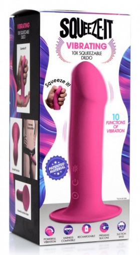 Squeeze-It - 10X Vibro Dildo - Pink photo
