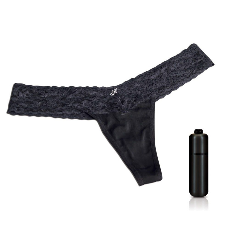 Hustler - Vibrating Lace Thong - Black - SM photo