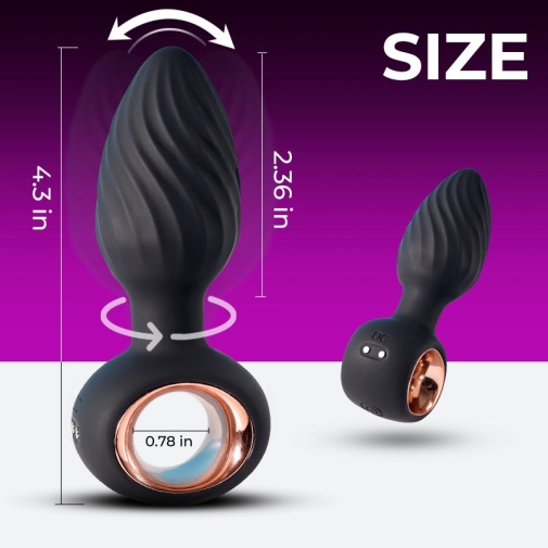 Secwell - Aisi Twist Butt Plug - Black photo