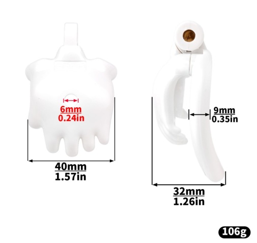 FAAK - Hand Shaped Resin Chastity Cage - White 照片