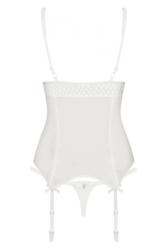 Obsessive - 843-COR-2 Corset & Thong - White - L/XL photo