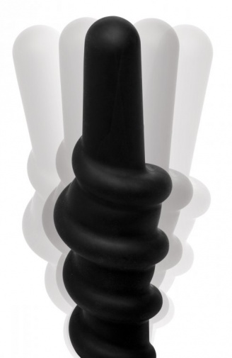 Prostatic Play - Coiled Swirl Vibrating Butt Plug Silicone w/Remote - Black photo