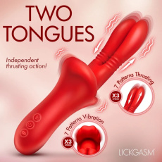 Lickgasm - Double Licker 舔舐抽插式震动棒 - 红色 照片