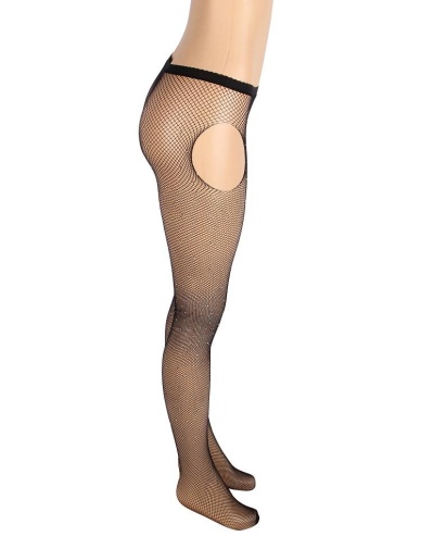 Ohyeah - Rhinestone Pantyhose - Black - XL photo