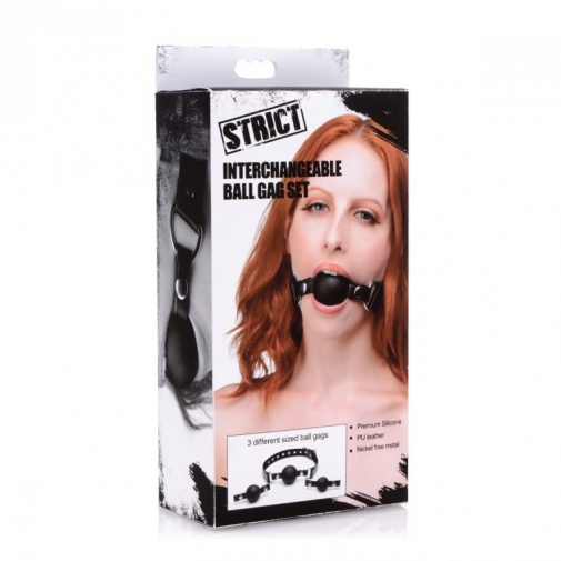 Strict - 可拆式矽膠口塞套裝 - 黑色 照片