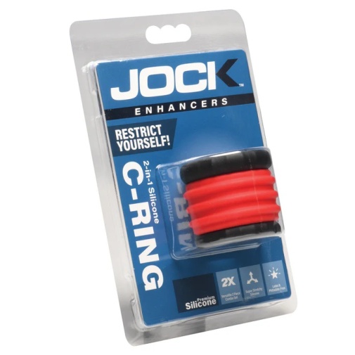 Jock - 2-in-1 C-Ring Stretcher - Black/Red 照片