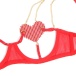 Ohyeah - Chain Heart Mesh Bra Set - Red - L 照片-13