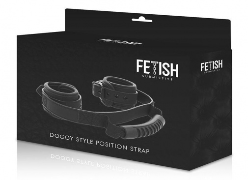 Fetish Submissive - Cuffs w Puller - Black photo