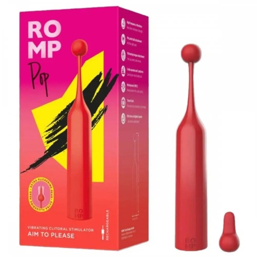 Romp - Pop 尖头阴蒂按摩棒 - 红色 照片