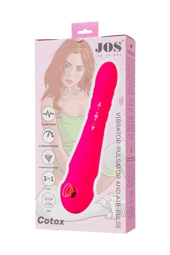 JOS - Cotox Vibrator w Vacuum Stimulator - Pink photo