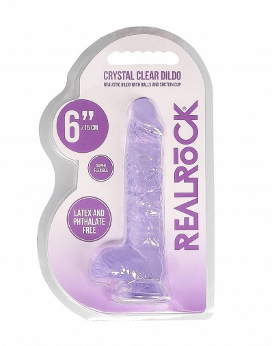 RealRock - 6" Realistic Dildo w Balls - Purple 照片