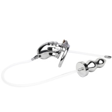 FAAK - Metal Chastity Cage w Catheter & Plug photo