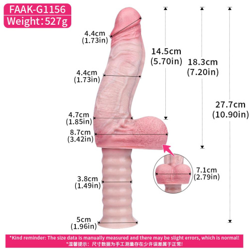 FAAK - Hand Shank Realistic Dildo 14cm - Flesh 照片