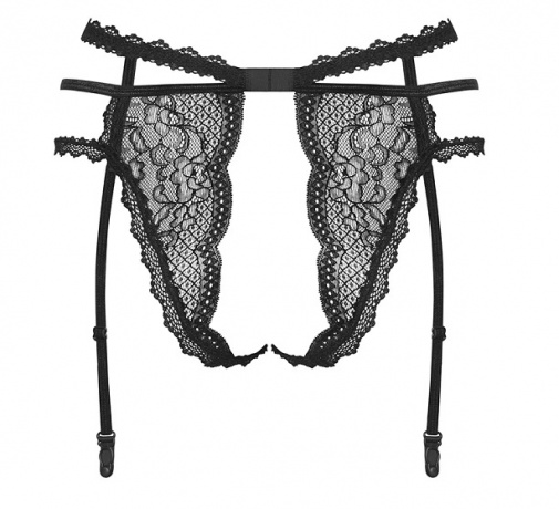 Obsessive - Pearlove Garter Belt - Black - L/XL photo