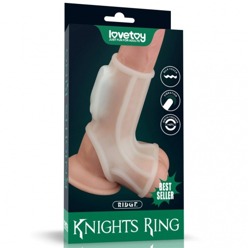 Lovetoy - Knights Ridge Vibro Scrotum Ring - White photo