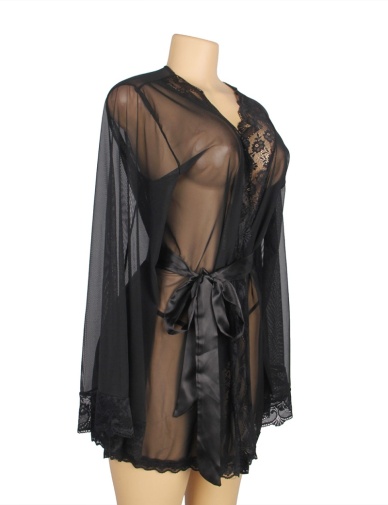 Ohyeah - Romantic Robe - Black - 3XL photo