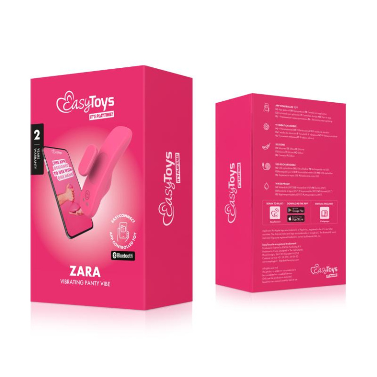 Easytoys -  Zara 應用程式控制 內褲陰蒂震動器 - 粉紅色 照片