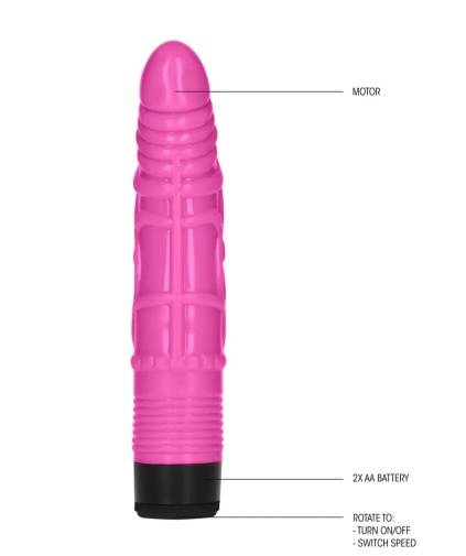 GC - 8" Slight Vibro Dildo - Pink 照片