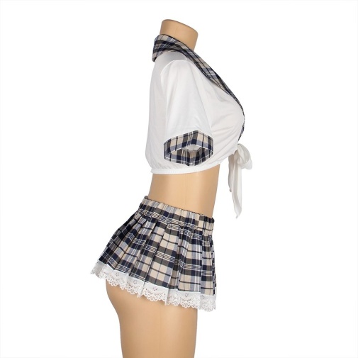 Ohyeah - Student Pleated Skirt Costume - White - XL photo