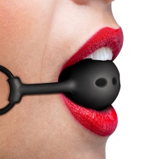 Fetish Submissive - Breathable Silicone Ball Gag - Black 照片
