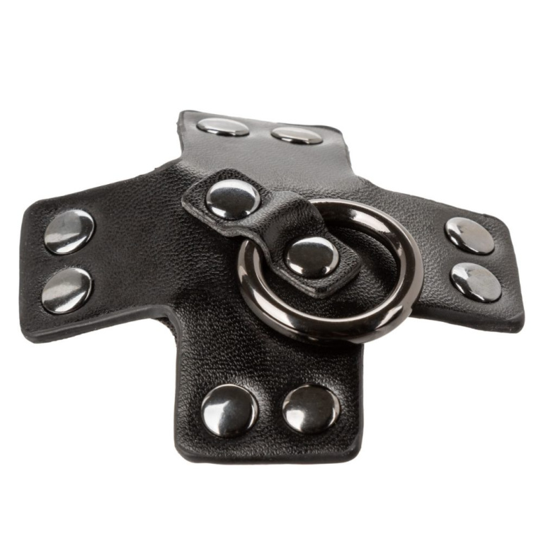 CEN - Euphoria 皮製圓形拉環十字乳貼 - 黑色 照片