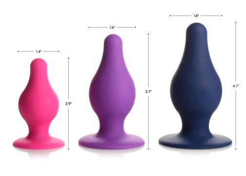 Squeeze-It - 锥形后庭塞 中码 - 紫色 照片