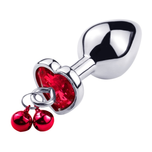 SMVIP - Metal Heart Plug w Bells M - Red photo