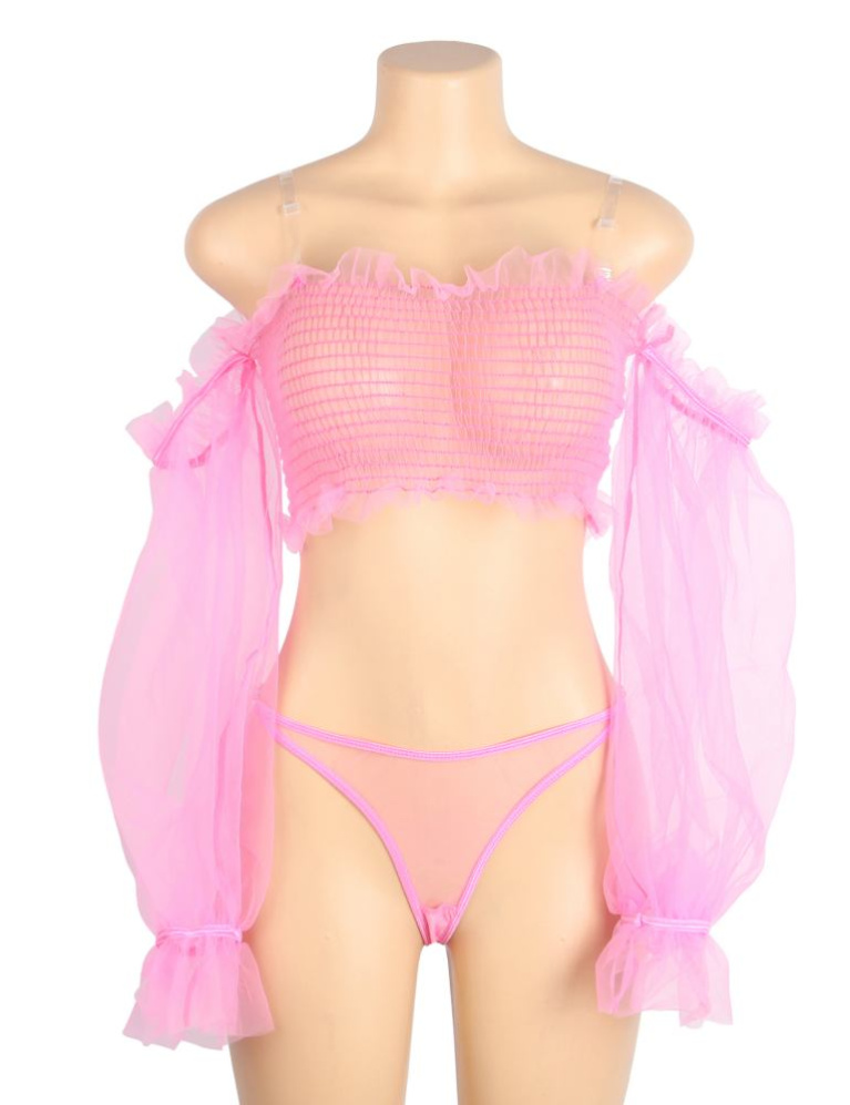 Ohyeah - Sexy Mesh Set - Pink - L photo