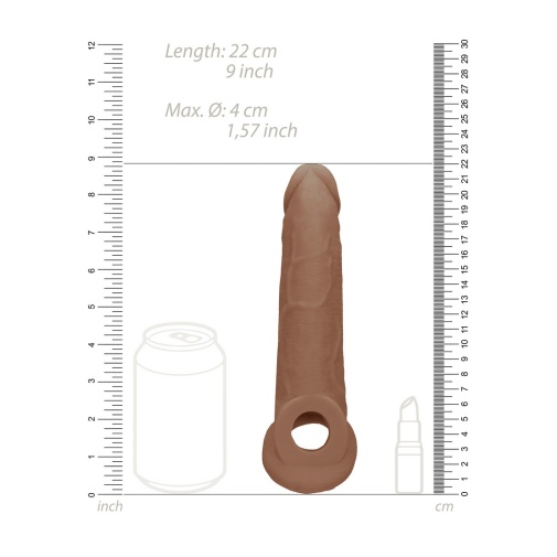 RealRock - Penis Sleeve 9" - Brown photo