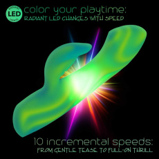 CEN - Twilight Tease LED Rabbit Vibrator - Green 照片