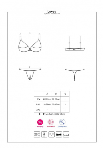 Obsessive - Luvae Cupless Set - Black - L/XL photo